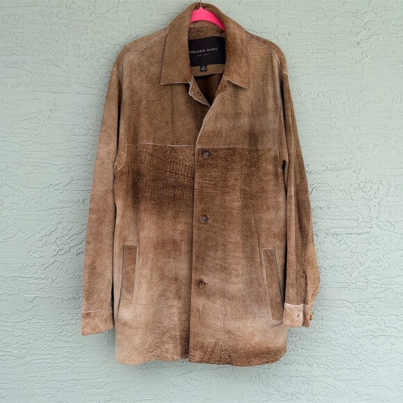 Brandon Thomas Other - Andrew Marc New York Jacket Men's Size M Brown Button Front Lined Pockets